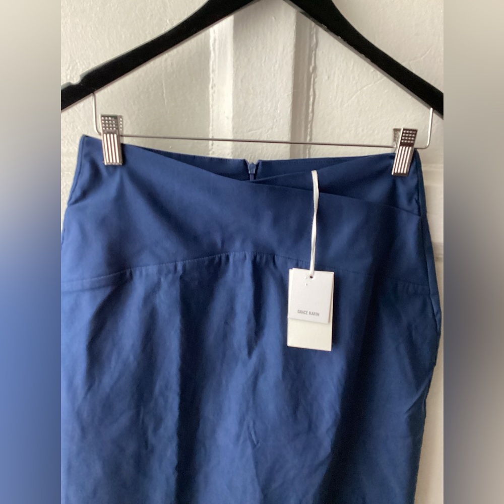 Grace Karin Blue Pencil Skirt Knee-Length Workwear - Picture 4 of 9